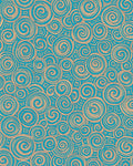 Teal Swirl Ocean Contemporary Art Rug