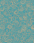 Teal Swirl Ocean Contemporary Art Rug