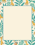 Whimsical Giraffe Foliage Pattern Rug