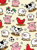 Playful Farm Animals Featuring Pigs Sheep Rug