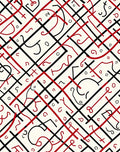 Bold Red Abstract Calligraphy Rug