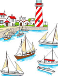 Seaside Village Lighthouse Sailboat Collection Rug