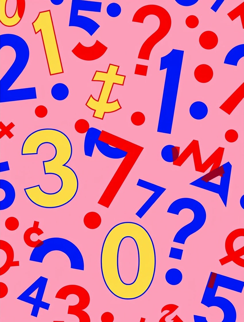 Playful Pink Pop Numbers Scatter Rug