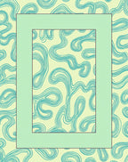Light Yellow Teal Swirl Abstract Rug