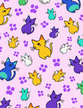 Playful Kitty Cat Paw Print Tableau Rug