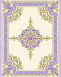 Lavender Gold Floral Frame Medallion Rug