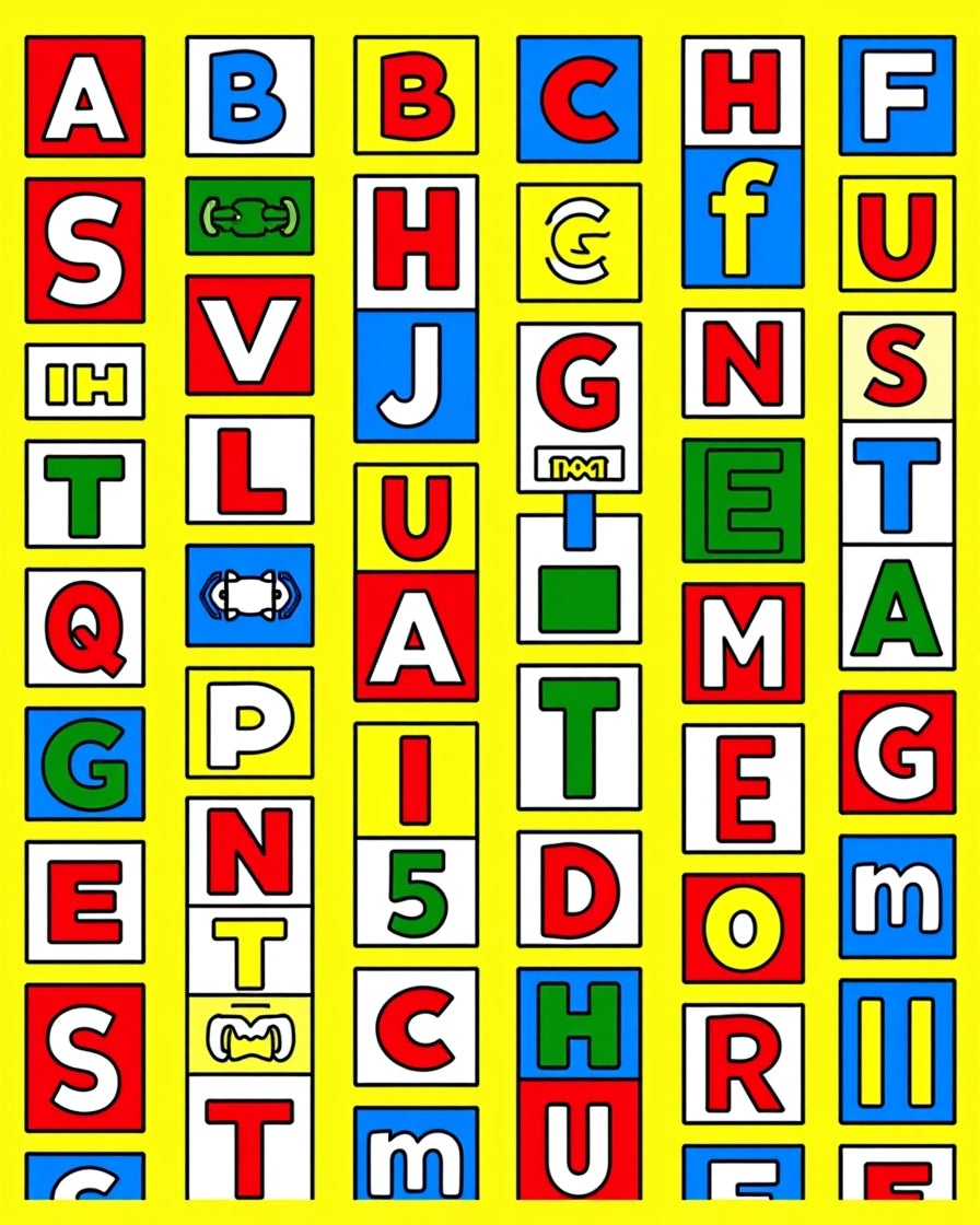 Primary Colors Alphabet Blocks Rug