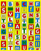 Primary Colors Alphabet Blocks Rug
