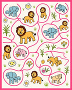 Whimsical Safari Animals Maze Rug