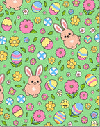 Playful Easter Bunny Egg Flower Meadow Rug