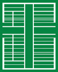 Emerald Green White Geometric Grid Rug