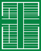 Emerald Green White Geometric Grid Rug