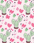 Pink Heart Cactus Garden Whimsical Rug