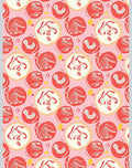 Playful Coral Swirls on Pink Background Rug