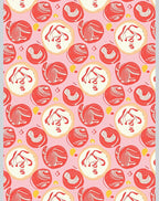 Playful Coral Swirls on Pink Background Rug