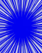 Electric Blue Burst Stripes Rug