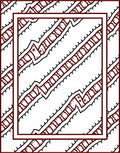 Crimson Zigzag Chain Border Rug