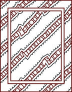 Crimson Zigzag Chain Border Rug