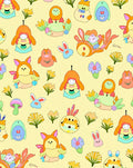 Whimsical Kawaii Characters Colorful Blooms Rug