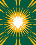 Radiant Sunburst Green Yellow Burst Rug