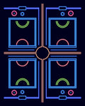 Neon Grid Square Abstract Rug