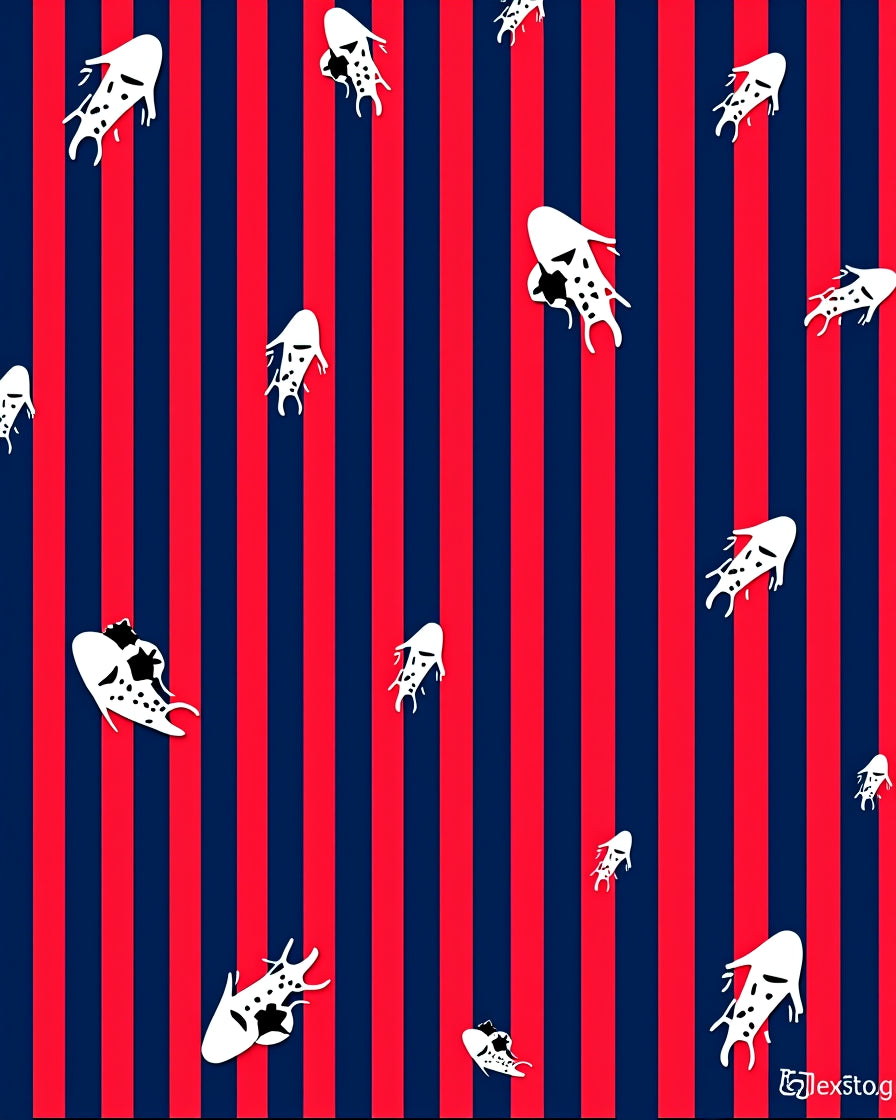 Bold Crimson and Navy Stripe Spirit Rug