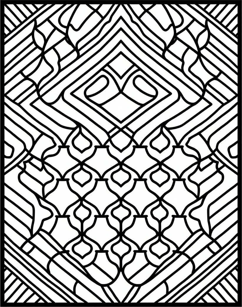 Art Deco Interlocking Diamond Lattice Rug
