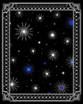 Cosmic Blue Starry Night Border Rug