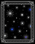 Cosmic Blue Starry Night Border Rug