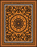 Orange and Black Intricate Medallion Rug