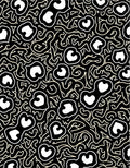 Black Ivory Abstract Heart Curving Stripes Rug