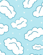 Whimsical Blue Sky Cloud Scatter Rug