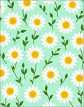 Ditsy Daisy Flowers On Mint Background Rug