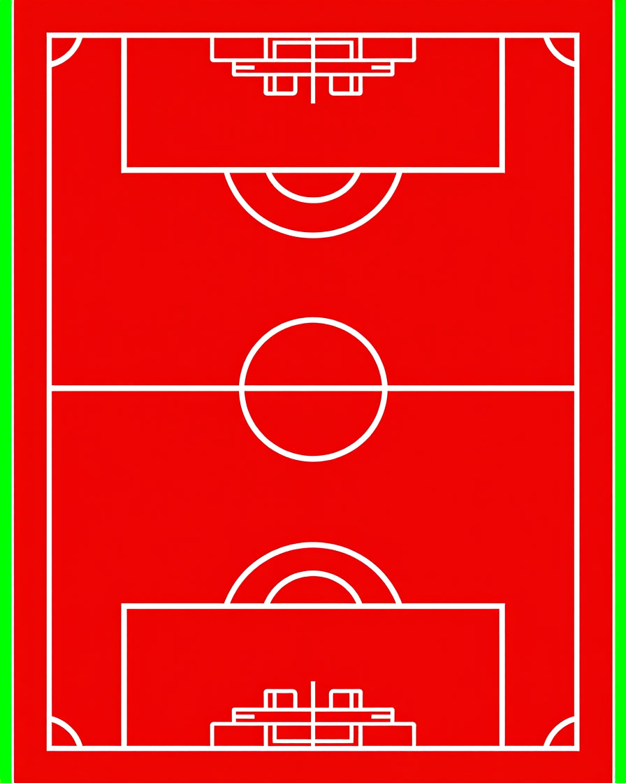 Red White Sport Field Rug