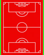 Red White Sport Field Rug
