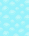 Playful Sky Blue Cloud Scatter Rug