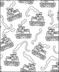 Whimsical Train Smoke White Overlay Rug