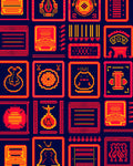 Red Yellow Pixelated Gallery Rug