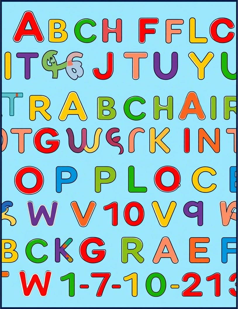 Alphabet Background Rainbow Letters Rug
