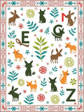 Whimsical Folk Art Animals and Botanicals Rug