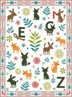 Whimsical Folk Art Animals and Botanicals Rug