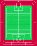 Field Green White Line Court Rug