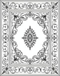 Lace Like Floral Medallion Border Rug