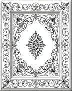 Lace Like Floral Medallion Border Rug