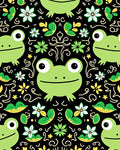 Whimsical Frog Lily Pad Botanical Garden Rug