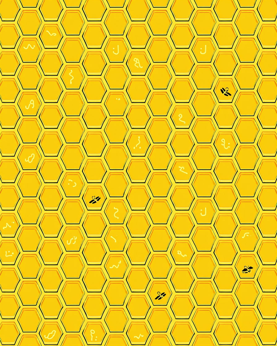 Golden Hexagon Bee Swarm Rug