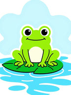 Cute Green Frog On Lily Pad Rug