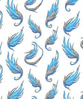 Majestic Blue Feathered Wings Pattern Rug