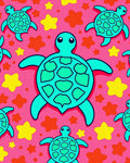 Aqua Turtle Starburst Pink Rug