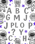 Cute Astronaut Galaxy Alphabet Space Rug